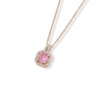 Collar piedra preciosa rosa