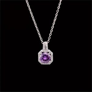Collar Piedra Preciosa Morada