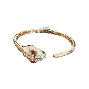 Pulsera dorado con rojo