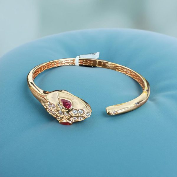 Pulsera dorado con rojo - Imagen 3